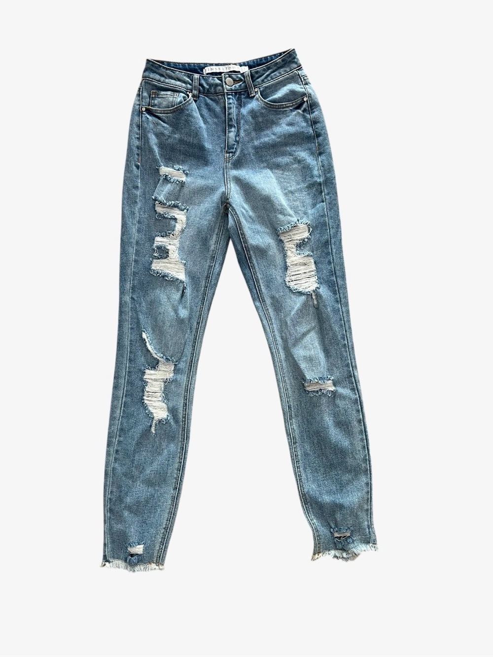 Tinseltown High Rise Distressed Mom Jeans - Size 1